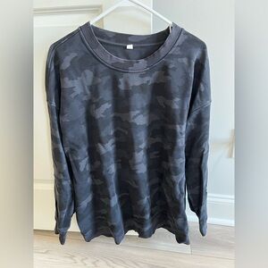 Barely worn black camo Lululemon crewneck